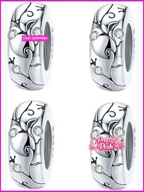 Sterling Silver Rondelle Spacer Bead for Bracelets Charms